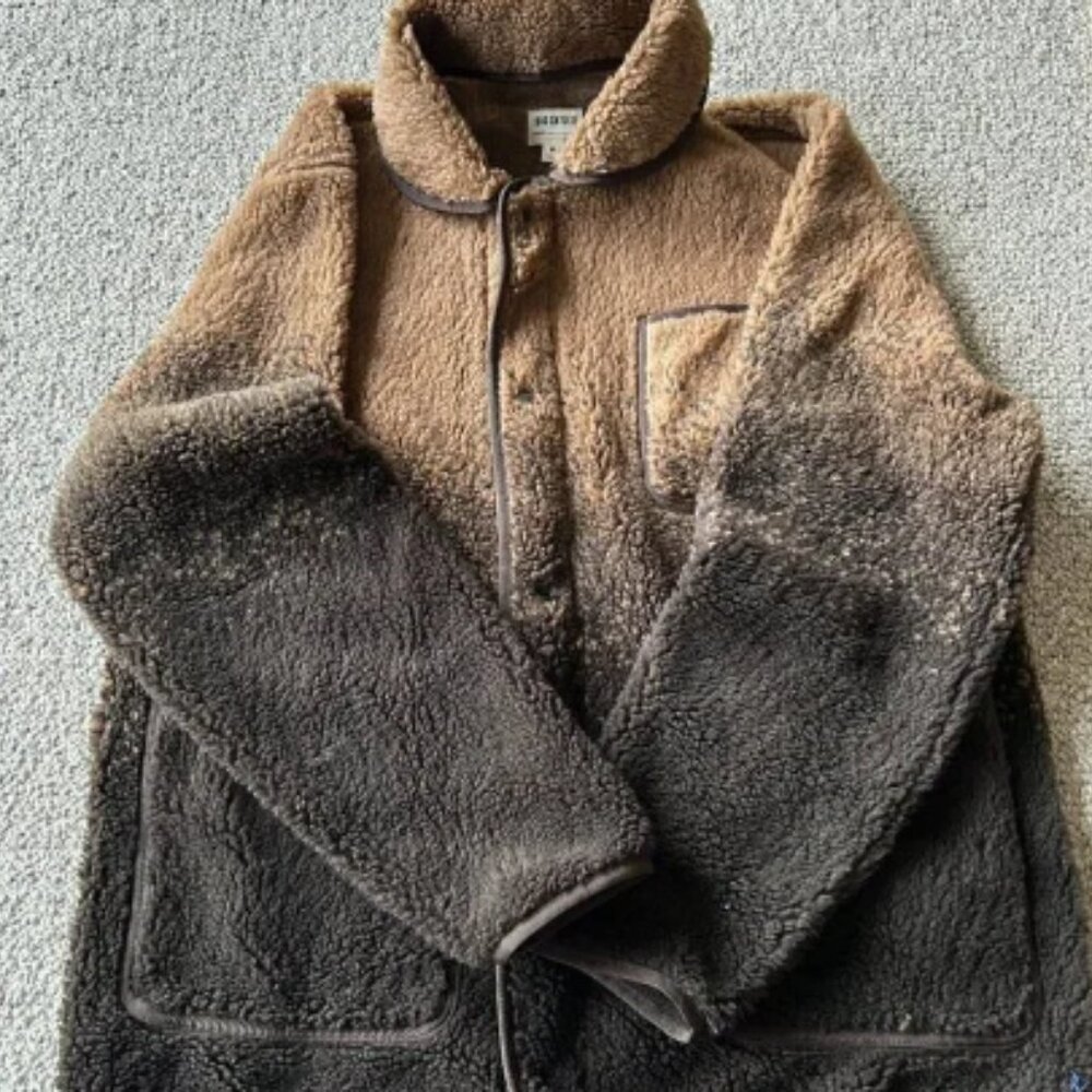 TODD SNYDER Men’s M Ombre Sherpa Ranch Chore Jacket – Brown Coffee